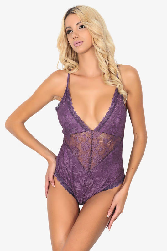 Plus Size Floral Lace Babydoll Lingerie