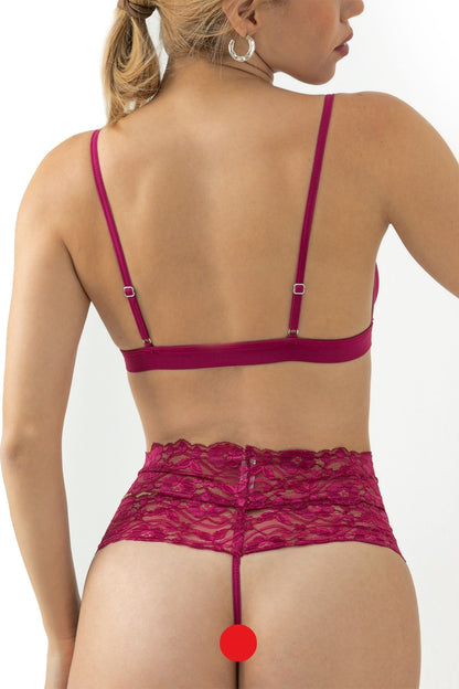 Tie Front Lace Bralette Set – Wireless Comfort & Romantic Elegance